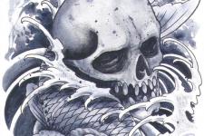 kuru kafa dövme modelleri - skull tattoo