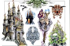 kale dövme modelleri- castle tattoo