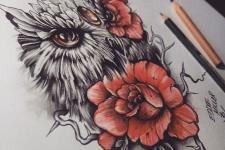 baykuş dövme desenleri